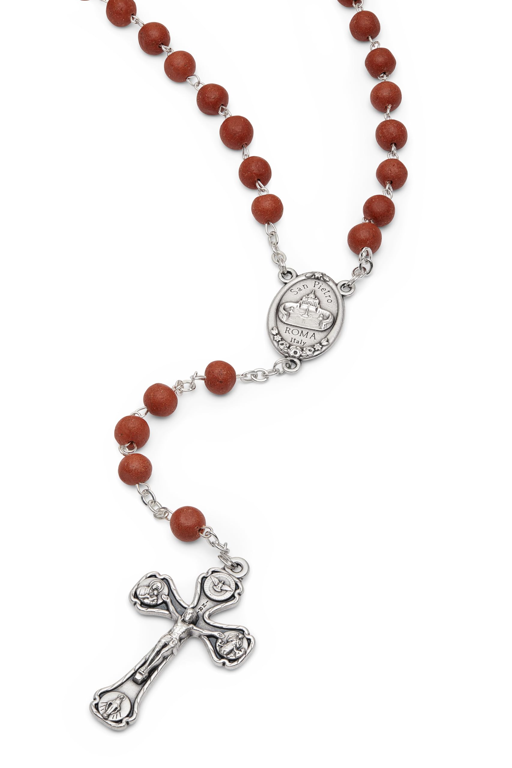 Mondo Cattolico - Rosario católico vaticano Original con Perfume de Rosa con Nuestra Señora de las Nieves en la medalla central