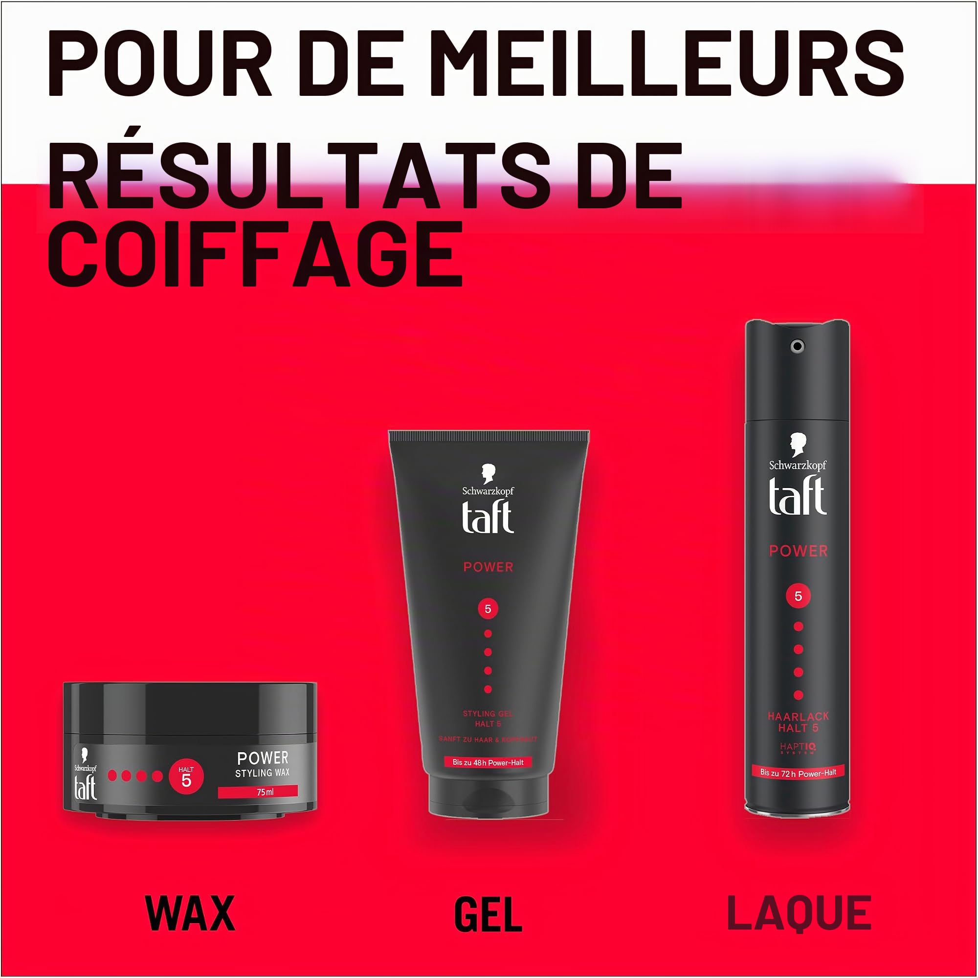 Schwarzkopf Taft Laque pour cheveux (250 ml) - Tenue 5 - Pour tous les types de cheveux - Tenue forte jusqu'à 72 heures - Formule végétalienne