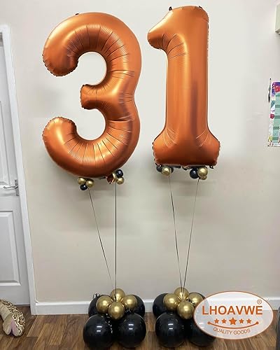 Miniatura 5 de Globos naranjas gigantes de 40 pulgadas, globos de helio de aluminio con el número 15 para fiesta de cumpleaños de 15 años, suministros de