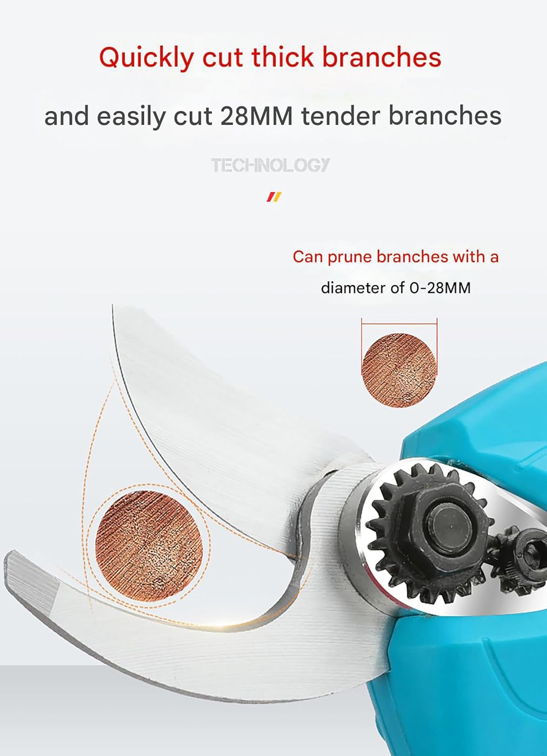 Electric Pruning Shears Upgraded Fruit Tree Cordless Power Pruner, Rechargeable Lithium Battery Garden Pruning Machine, for 0-28mm Diameter Branches
