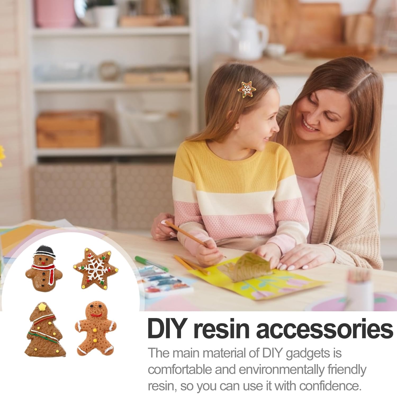 Kisangel Gingerbread Ornaments for Christmas Tree 40Pcs Gingerbread Christmas Tree Decorations Charms Assorted Colors