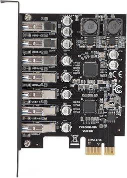 7 Ports PCIE to USB3.2 GEN1 Expansion Card, USB3.2 GEN1 Superspeed 5Gbps Front Expansion Card, USB PCIE Expansion Card for 8 10 11 Linux