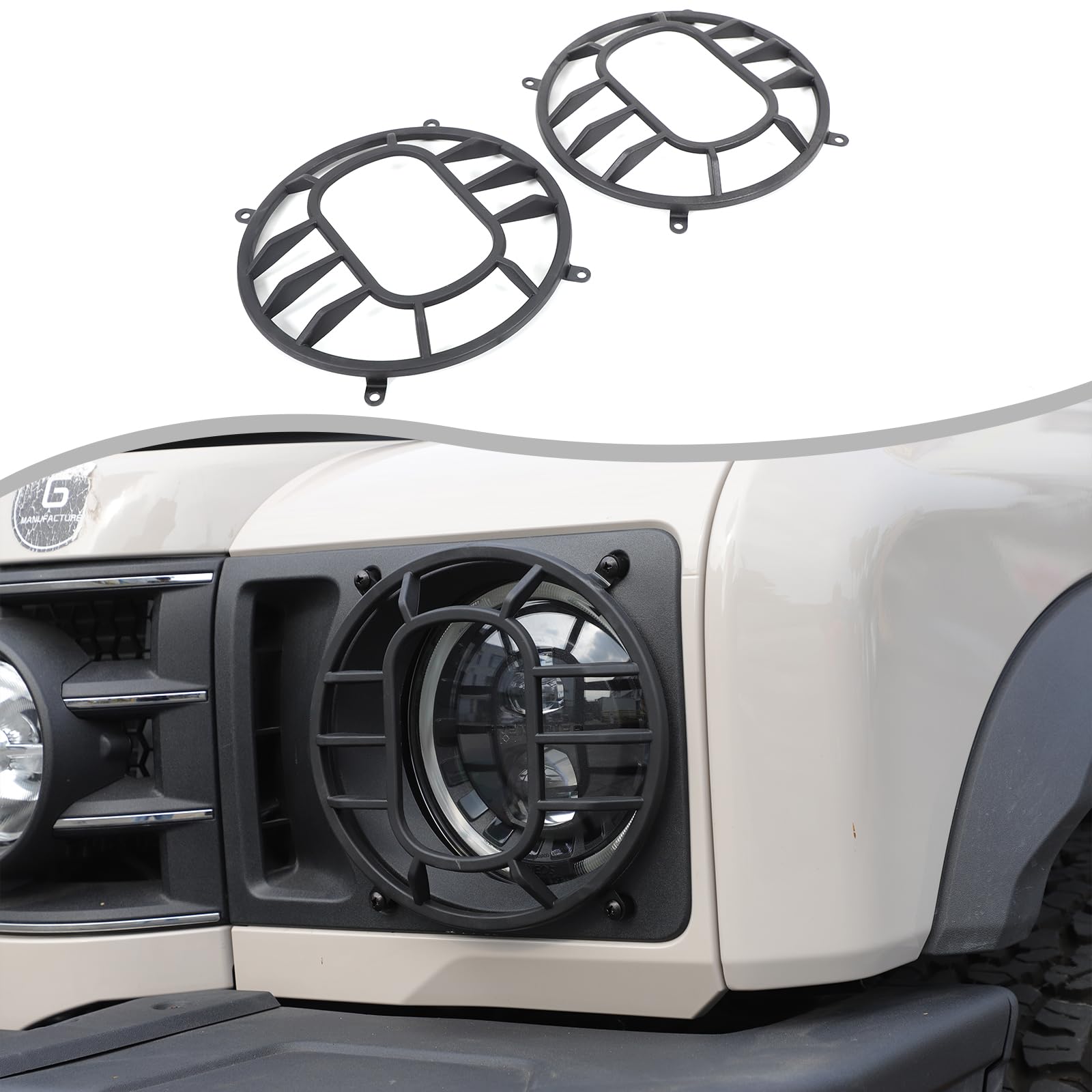 Copertura protettiva per faro anteriore dell'auto, in plastica ABS, compatibile con Ineos Grenadier 2020-2025, accessori decorativi esterni (stile A, nero)