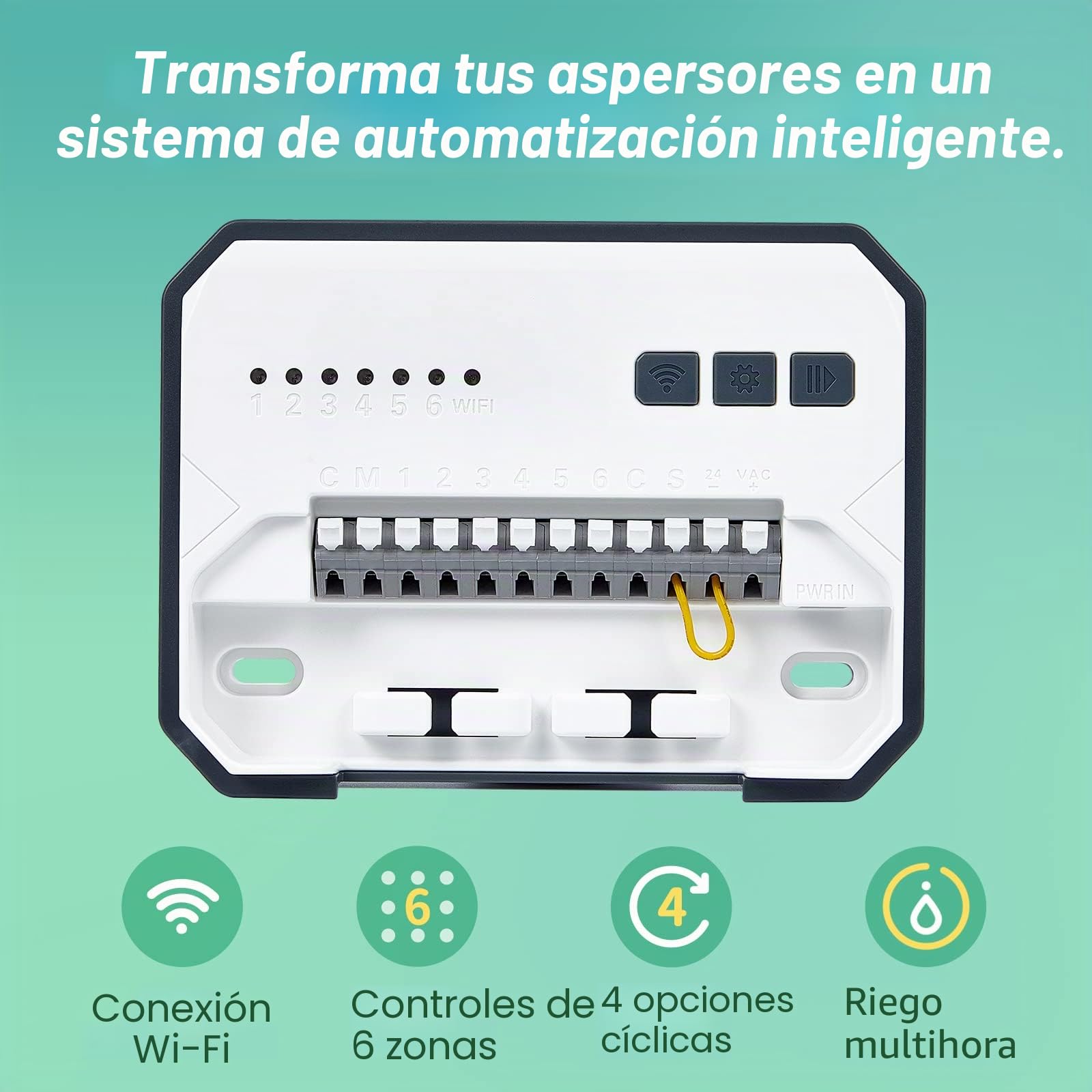 Inkbird IIC-600 Programador de Riego Wifi 6 Zonas,Riego Automatico para Jardín,Temporizador de Riego,Memoria no volátil integrada,APP Control,Ajuste Estacional