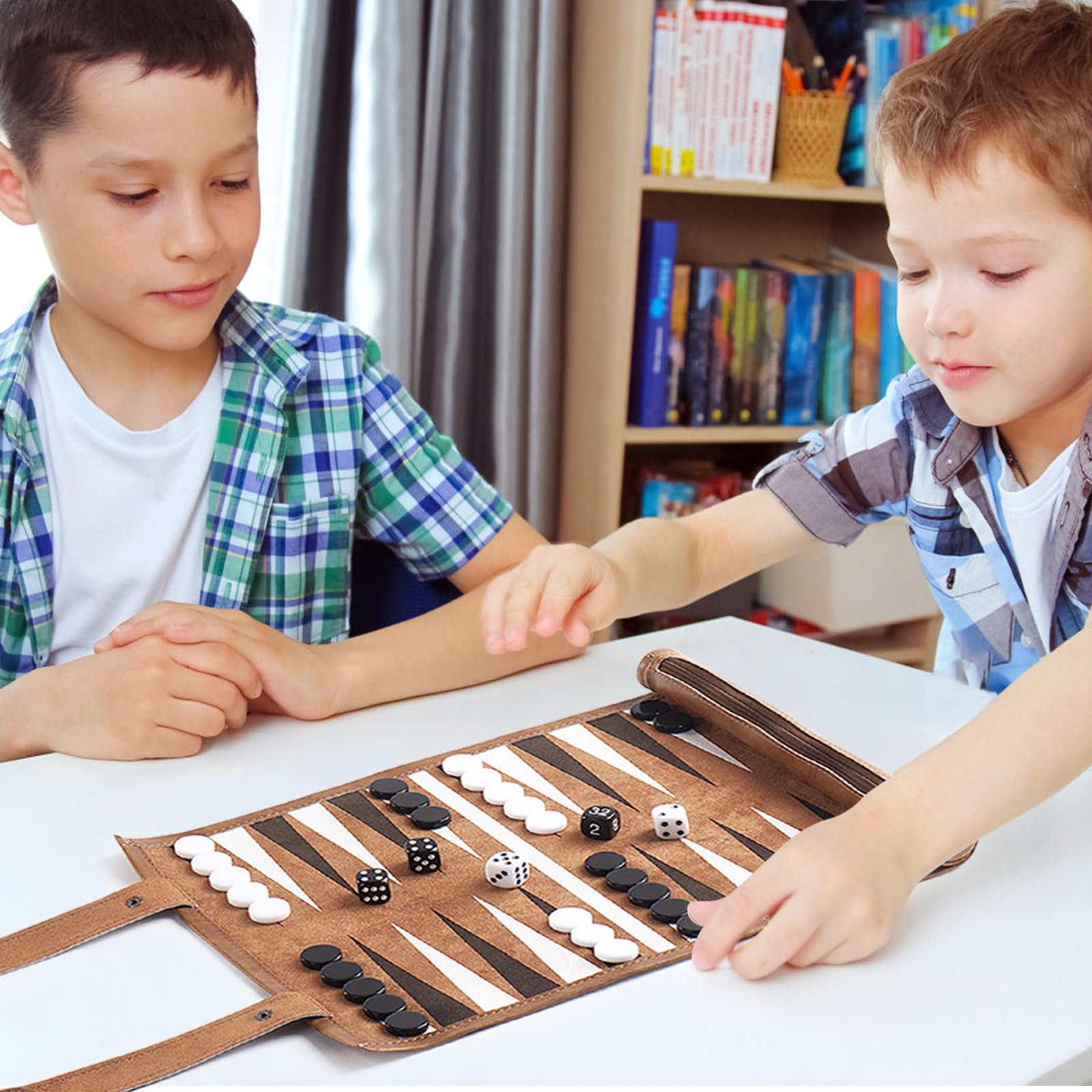 Backgammon Portables Bagamon de Voyage pour Adultes et Enfant (32 x 26 cm)