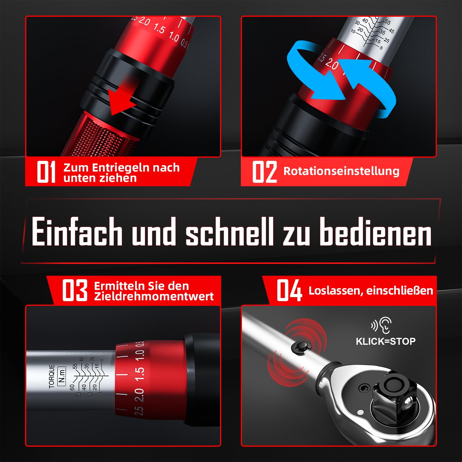 Hazet 6290-1CT 6290-1CT Momentsleutel Voor insteekgereedschap 5 - 60 Nm