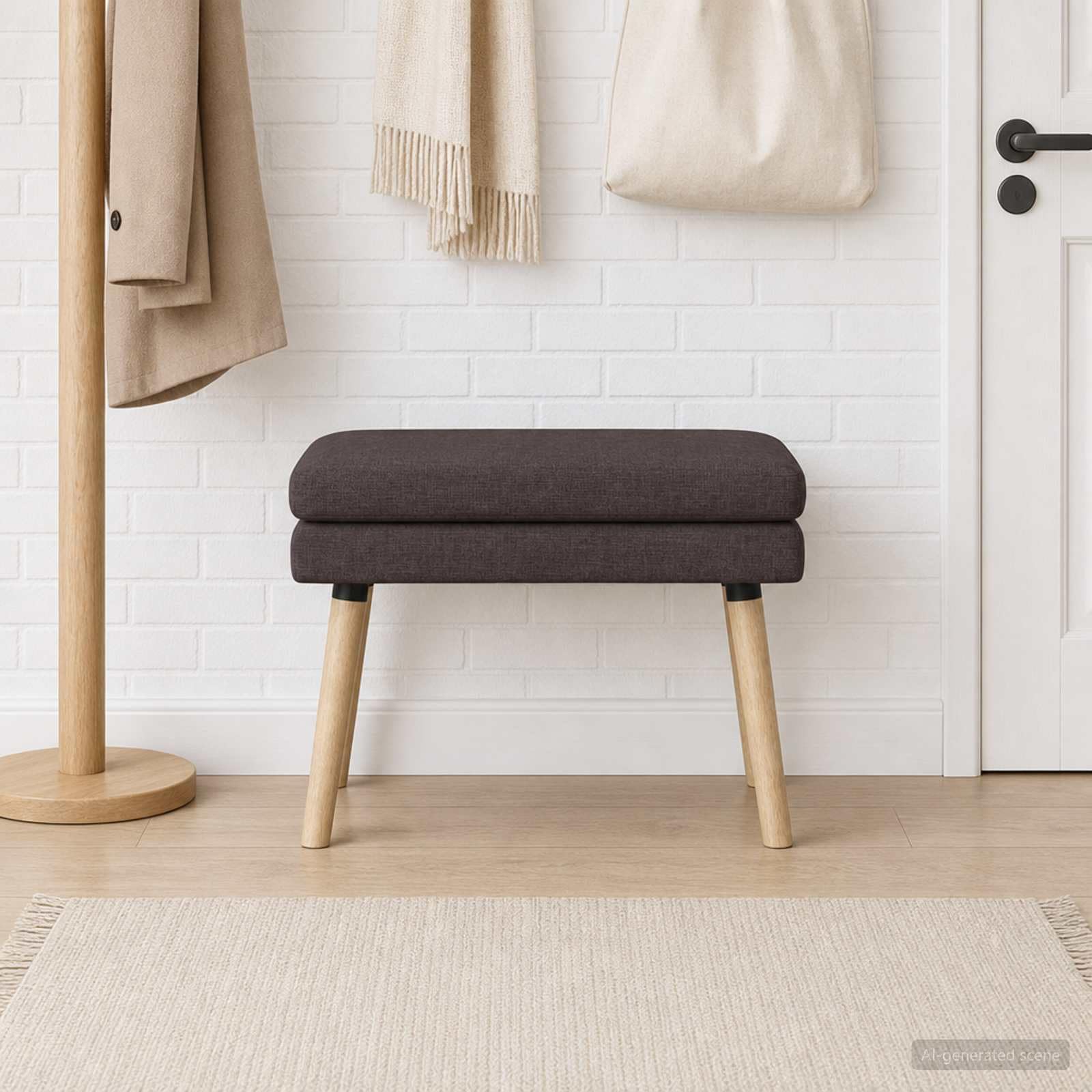 Banco de doble capa de madera con cómodo acolchado premium