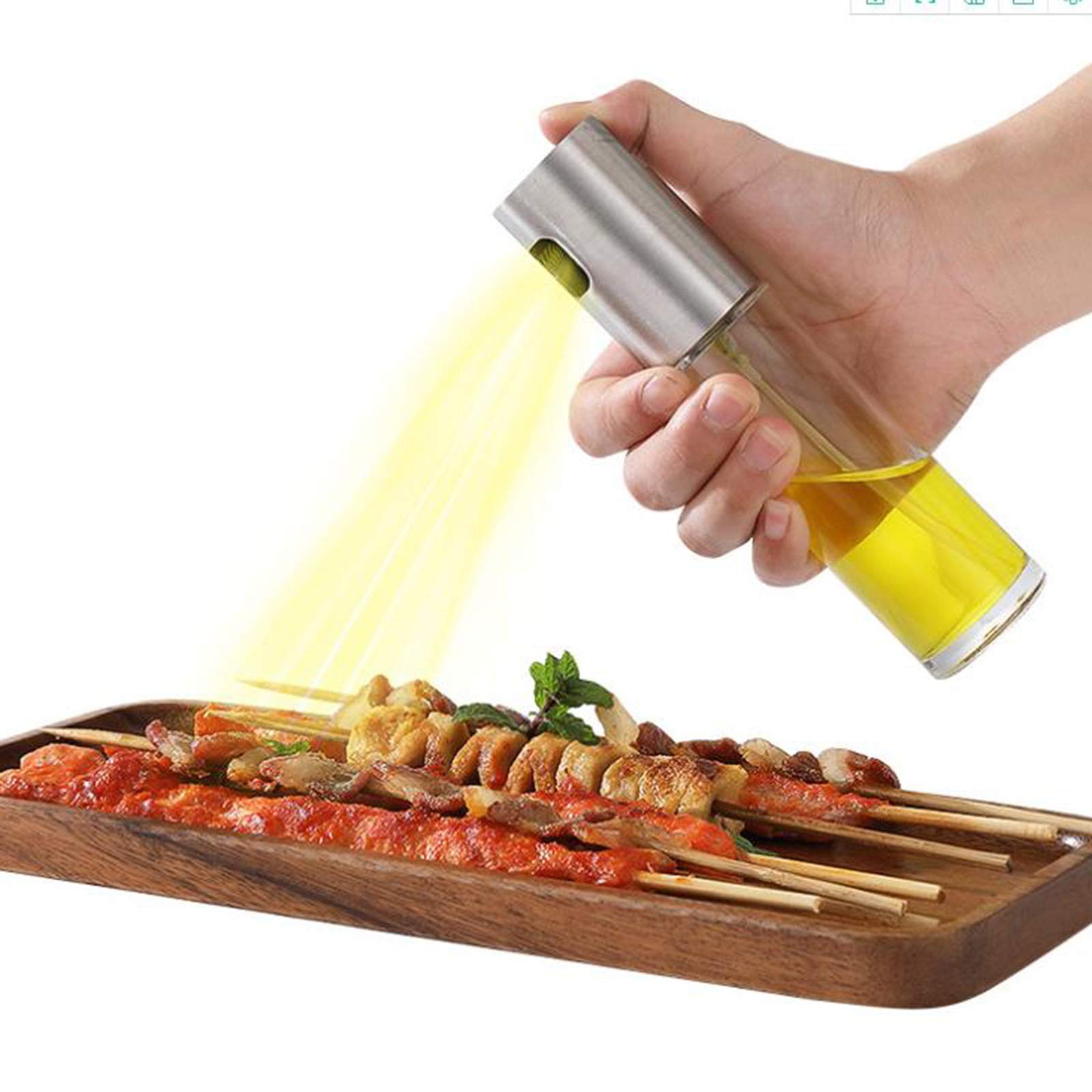 Zestaw spryskiwaczy do oliwy z oliwek, butelka szklana klasy spożywczej dozownik oleju i octu do grillowania, robienia sałatek, gotowania, pieczenia w kuchni, pieczeniu, grillowania, smażenia (3 szt.)