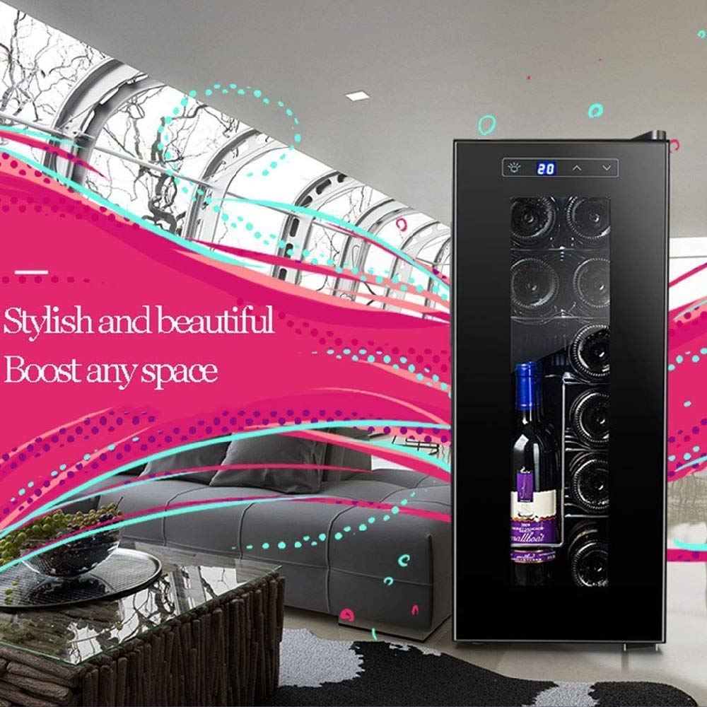 Ljlzxpbus 12 Bottles Of Wine Cooler,Quiet Running Thermoelectric Wine Refrigerator Freestanding Wine Cooler Touch Screen Digital Temperature Display on Fridge.com - View 5