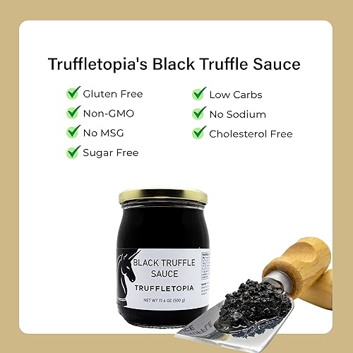 Vista 18 de Truffletopia I Salsa de trufa negra I con trufas negras naturales reales, cobertura versátil o condimento para condimentar, cocinar y hornear, sin