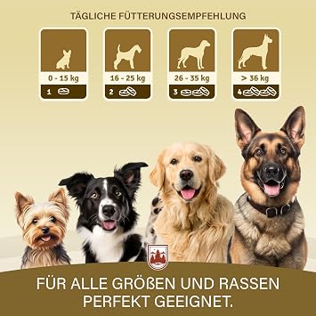 Veddelholzer Comparison Winner Dog Joint Tablets Maximum Active Ingredient Dose with Green-Lipped Mussel MSM & Devil's Claw Glucosamine & Collagen 125 Capsules