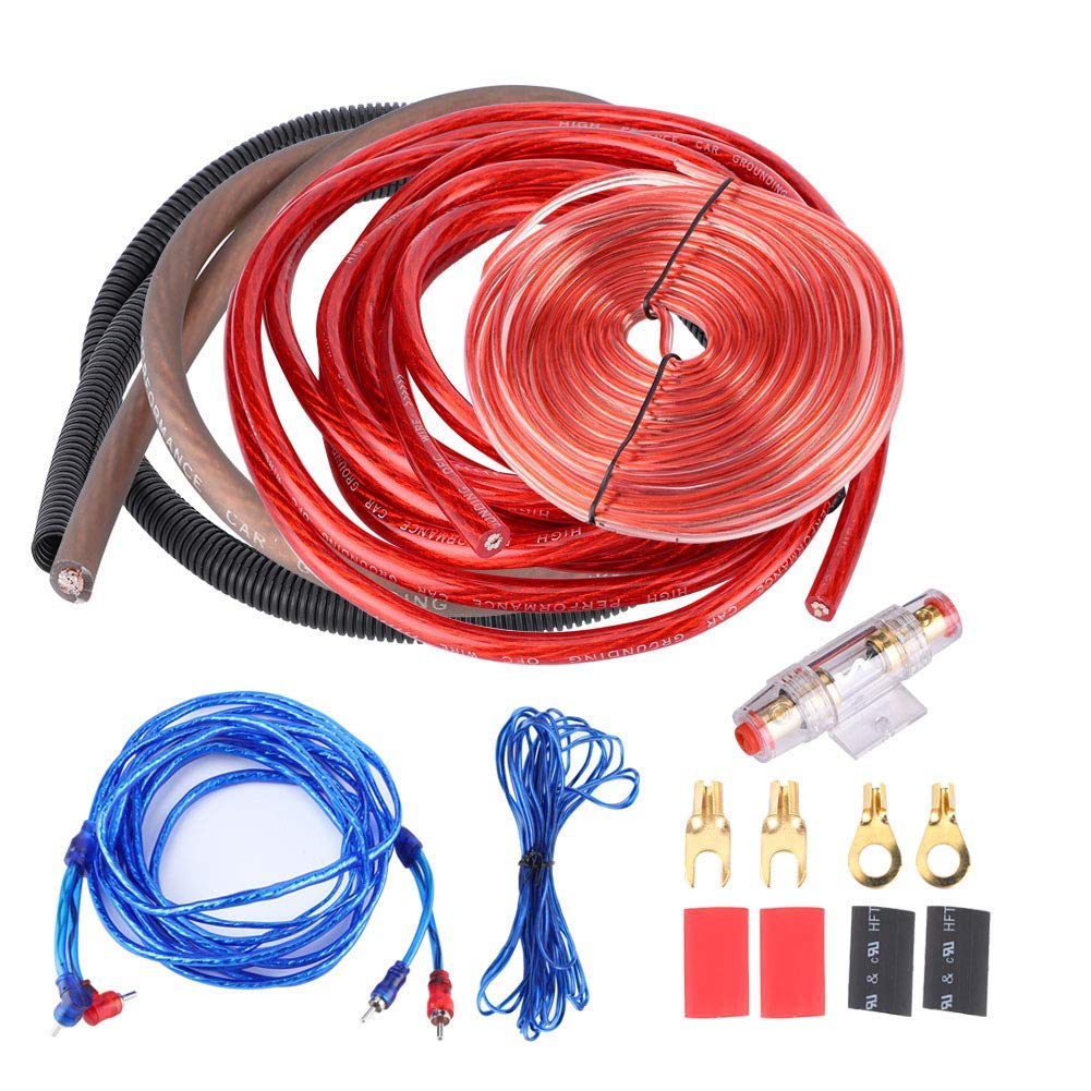 Kit d'installation d'amplificateur de puissance de voiture, 4 jauge 2800W voiture Audio subwoofer amplificateur haut-parleur installation câble câble Kit fusible costume