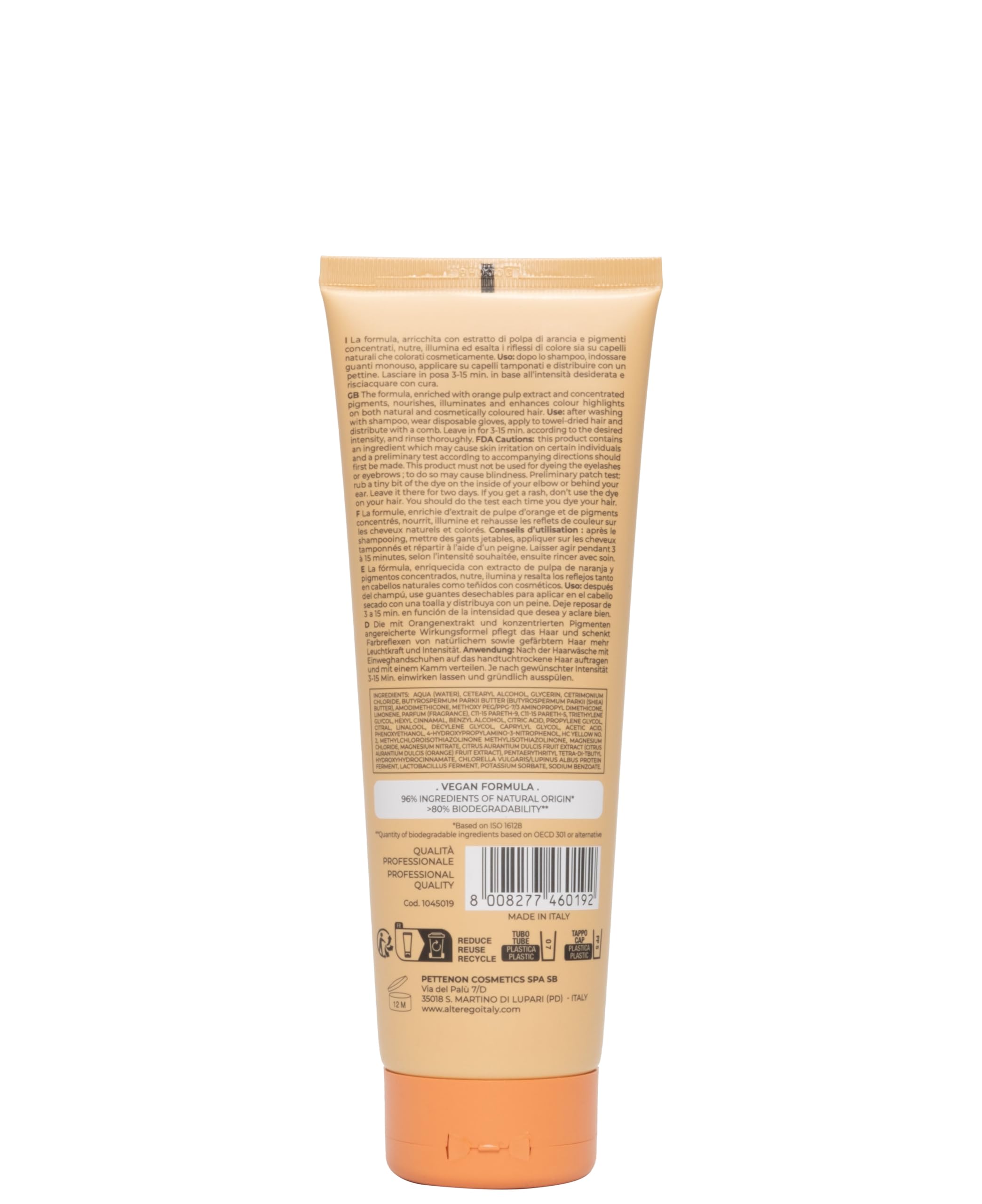 ALTEREGO ITALY PASSION COLOR MASK VANILLA SKY, MASCHERA COLORANTE NUTRIENTE, 250ML