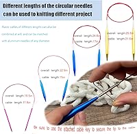 Vista 5 de Weabetfu 60pcs Interchangeable Circular Knitting Needles Set with Case 13 Pairs of Aluminum Circular Knitting Needle for Handmade DIY Knitting with