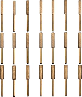 AOKLIT 21 pcs Diamond Chainsaw Sharpener 1/8" Shank,Titanium Plated Burr Stone File in 3 Size Diamond Sharpening Wheels Chainsaw File for Electric Chain Saw. (5/32 inch, 3/16 inch, 7/32 inch)