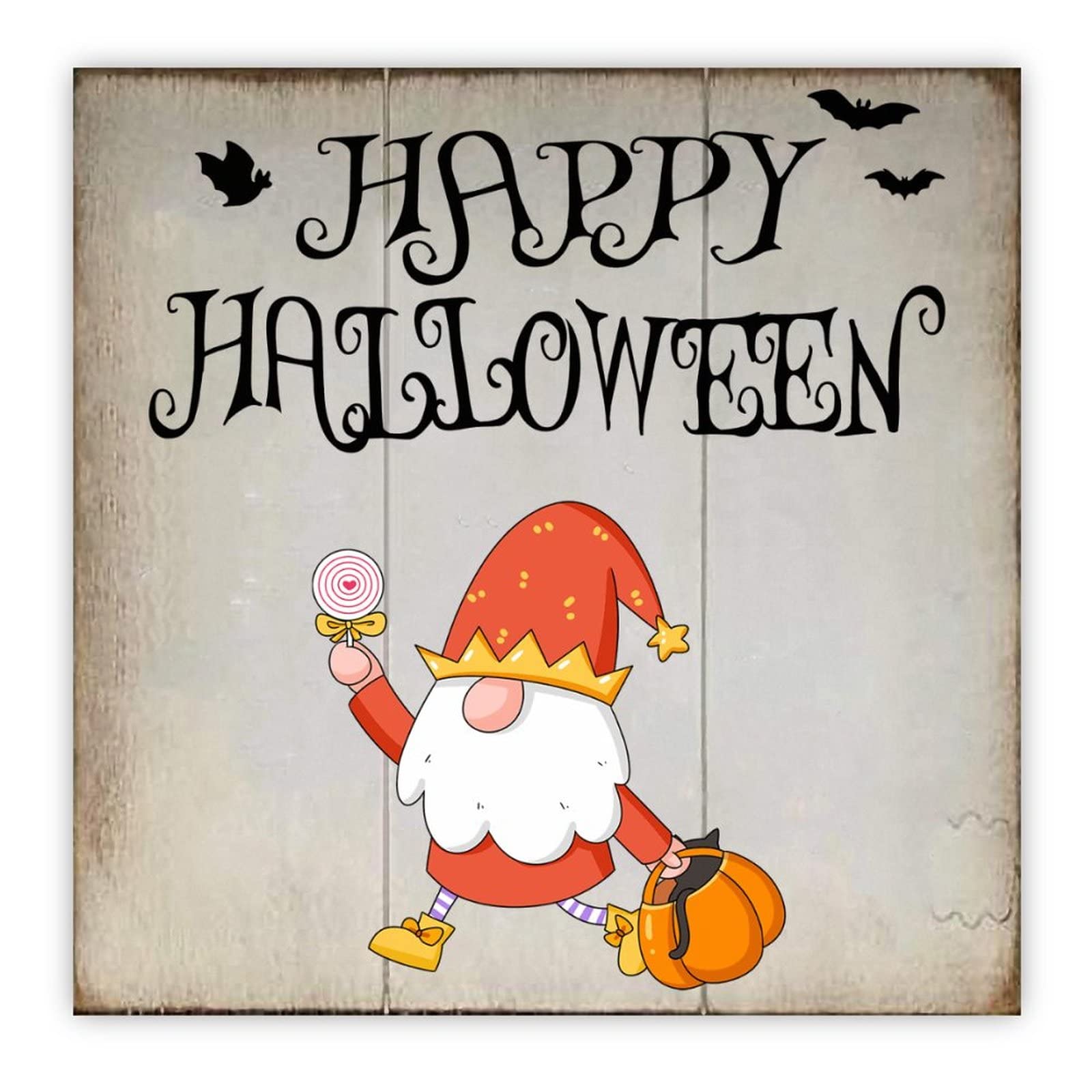Plaque en bois Happy Halloween décorative pour salon et bureau