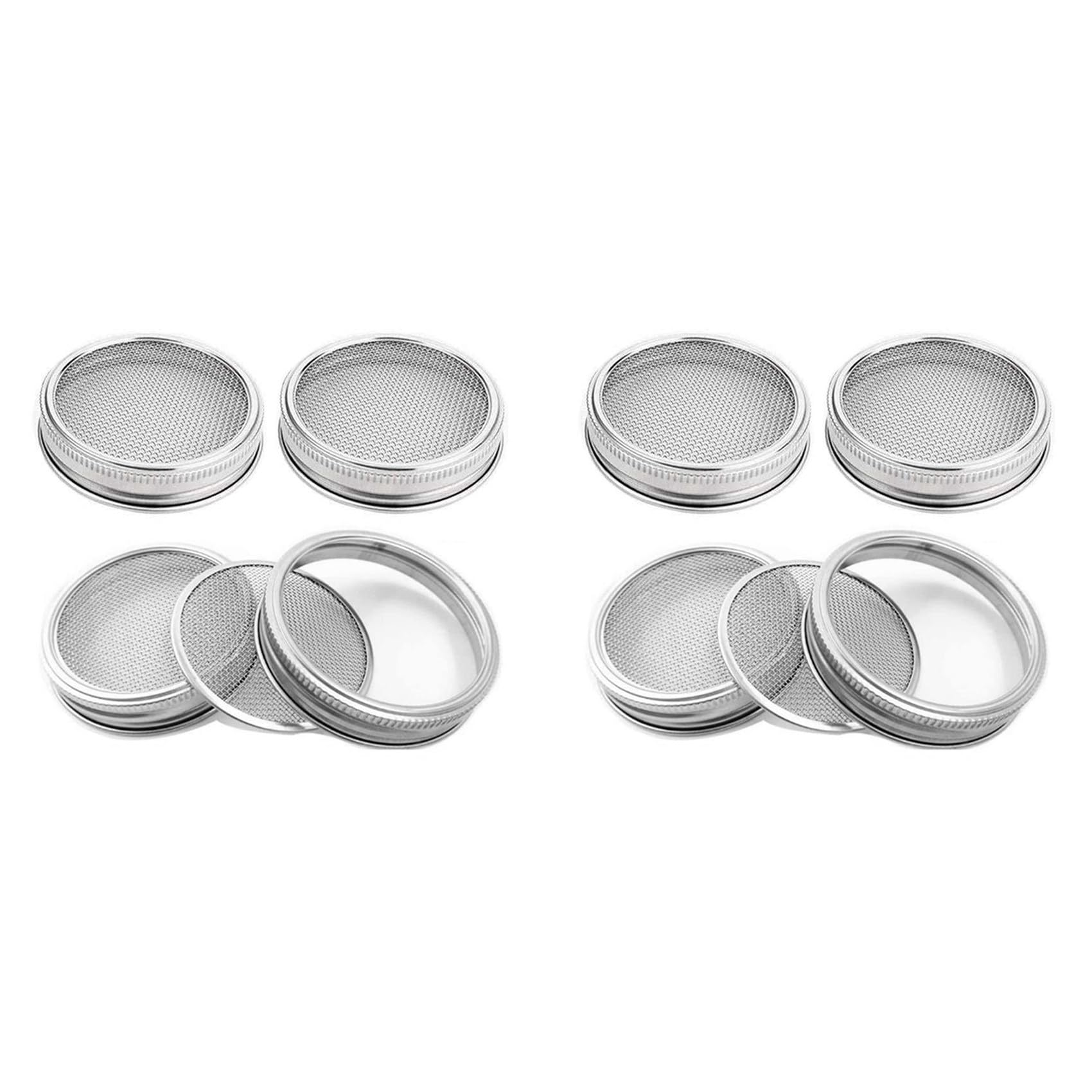 Hndhbfgrt 8 Pack Stainless Steel Sprouting Jar Lid for Wide and Wide Mouth Jar for Growing Sprouts