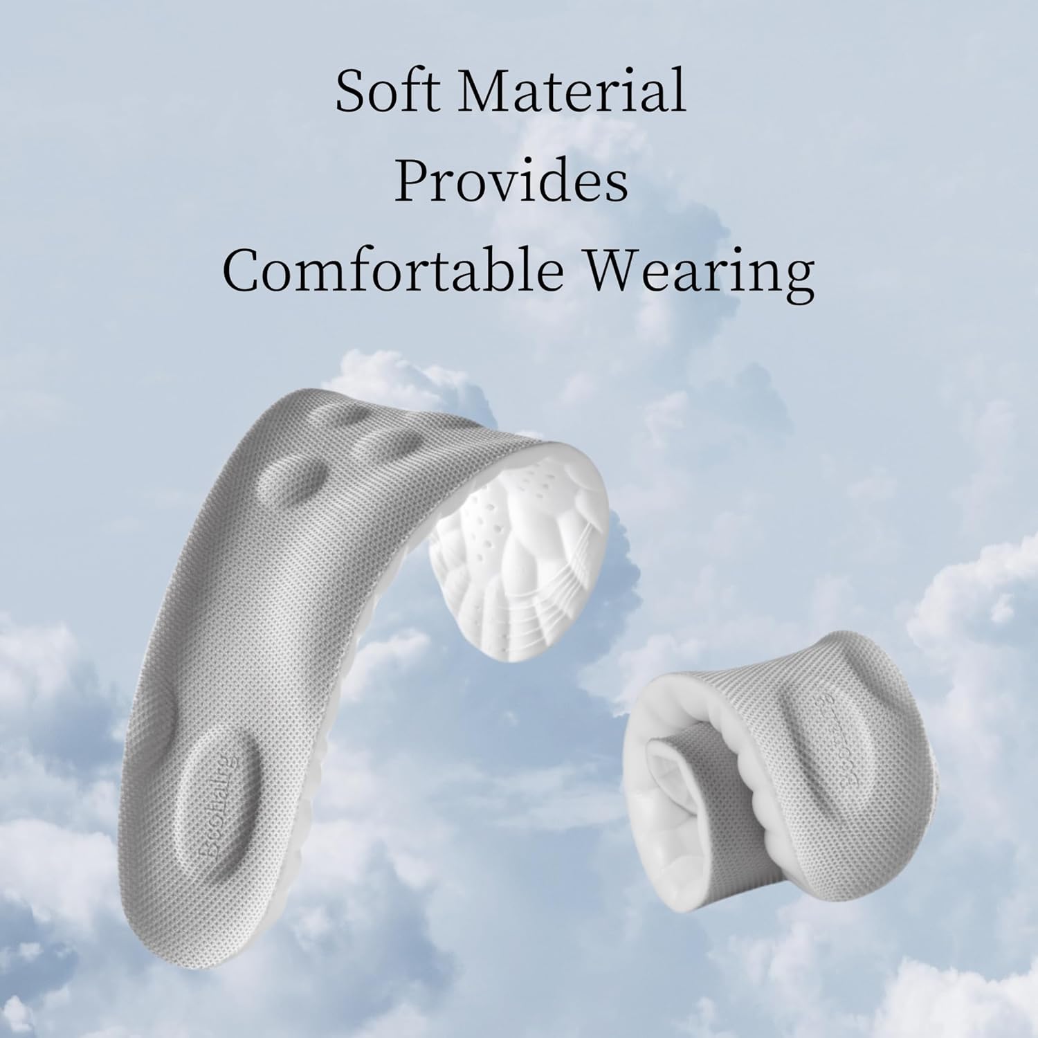 4D Cloud Tech Soles Insoles for Men Women, Super Soft Comfort Cloud Feeling Cushioning Insoles Memory Foam Arch Support Sole Inserts. (1pair, S Kids 3-7 / Women 5-8) - Image 2