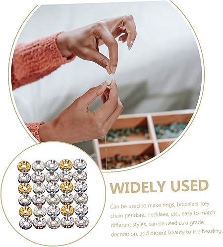 Miniatura 7 de EXCEART 800 cuentas redondas espaciadoras para manualidades, cuentas sueltas para manualidades, cuentas para manualidades, manualidades, suministros