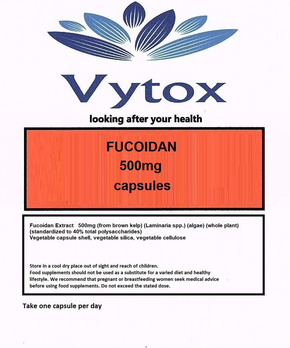 Fucoidan Extract (500mg) 240 Capsules, 8 Months Supply, by vytox