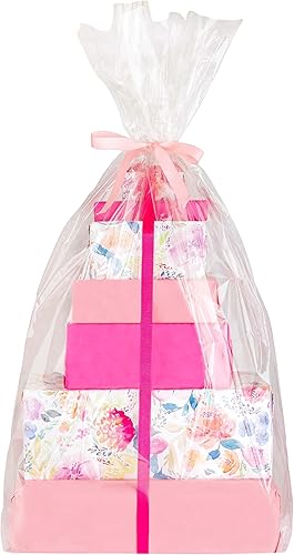 Miniatura 4 de Purple Q Crafts Bolsas de cesta transparentes jumbo, 40 x 50 pulgadas, paquete de 5 envolturas de celofán transparente extra grandes para cestas