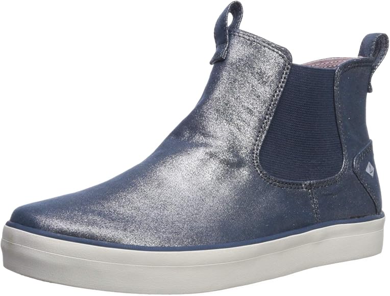 Sperry Girls' Crest Mid Sneaker Booties - 5 - Navy Sparkle