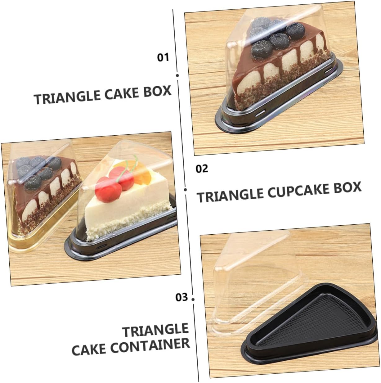 Quality Material Triangle Cake Box Cupcake Cheesecake Carrier 100pcs Sturdy Packaging for Present Occasion
