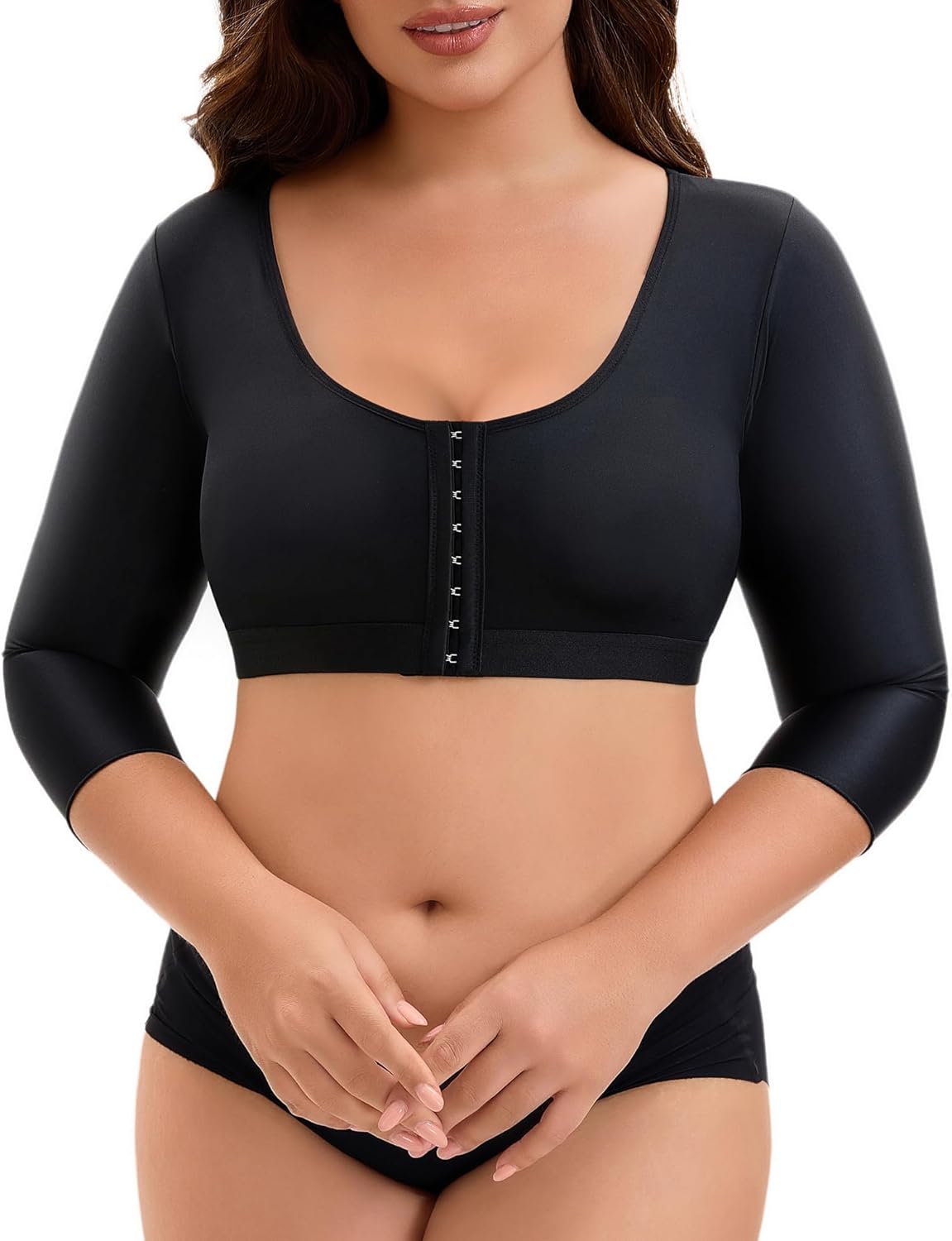 Upper Arm Compression Sleeve Women Lipo Post Surgery Slimming Arm Compression Garments Front Closure