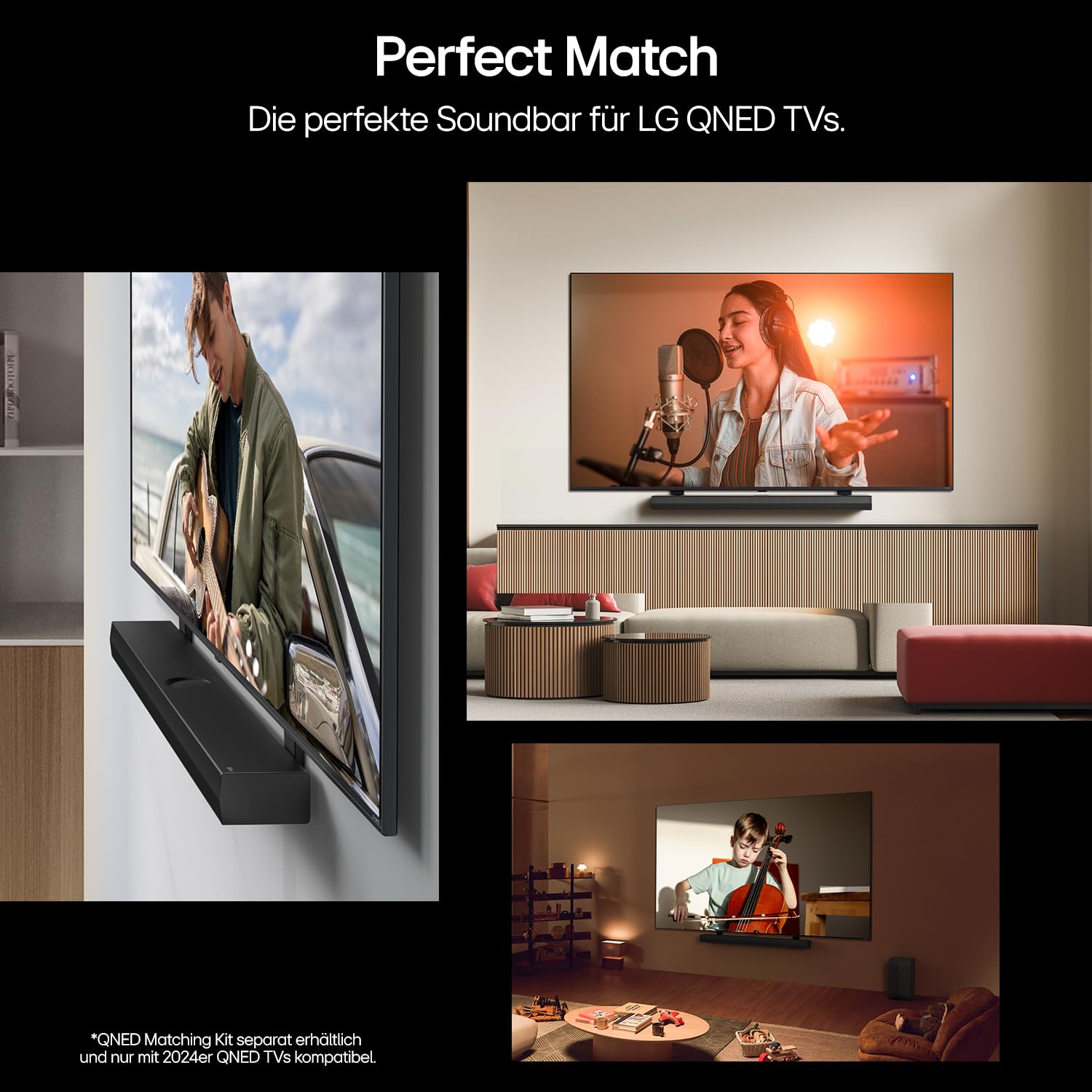 LG DS70TY 3.1.1 Dolby Atmos Soundbar (400W) mit kabellosem Subwoofer (eARC, HDMI, Optisch, Bluetooth) [2024], Schwarz