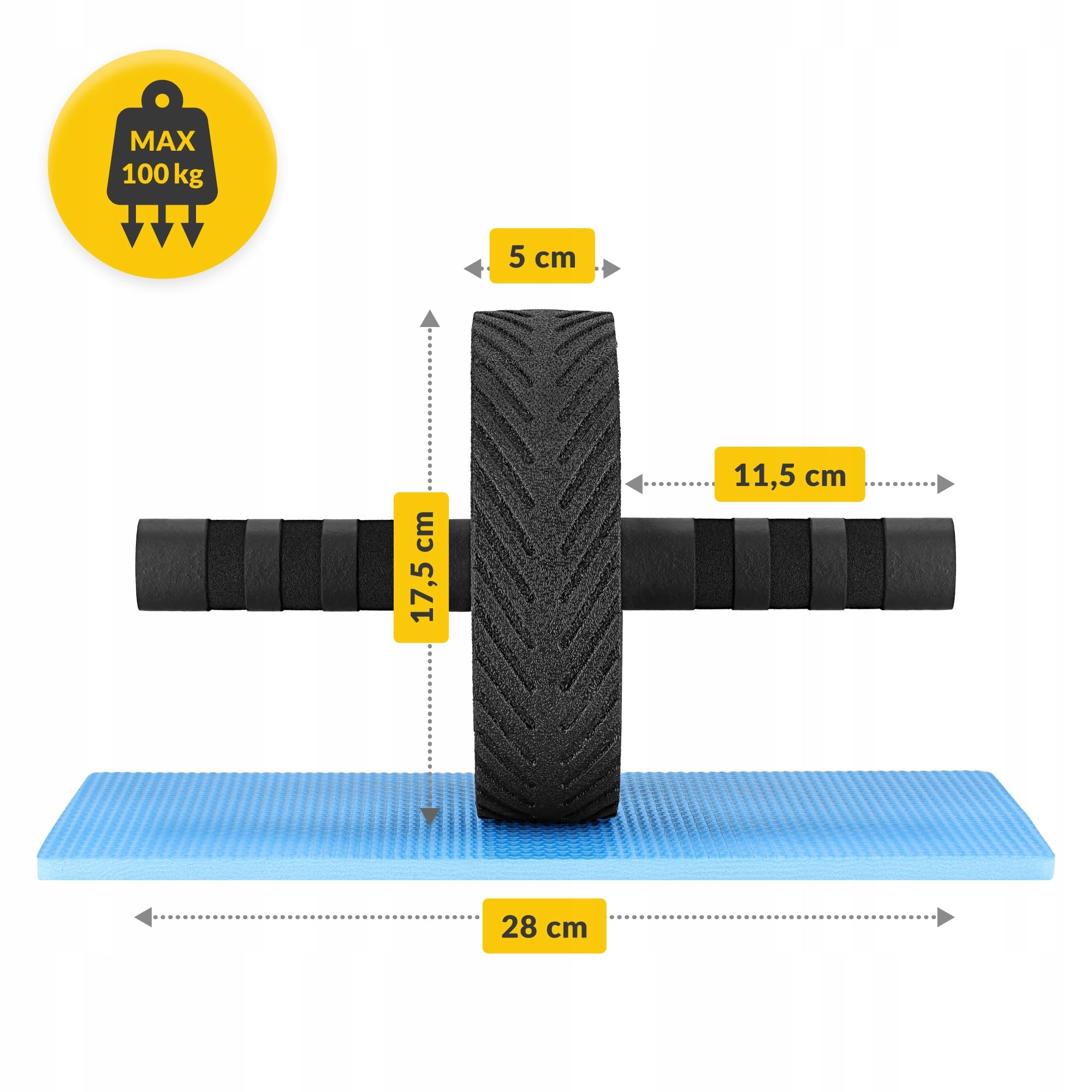 KOŁO ROLLER DO ĆWICZEŃ MIĘŚNI GŁĘBOKICH BRZUCHA TRENING W DOMU AB WHEEL