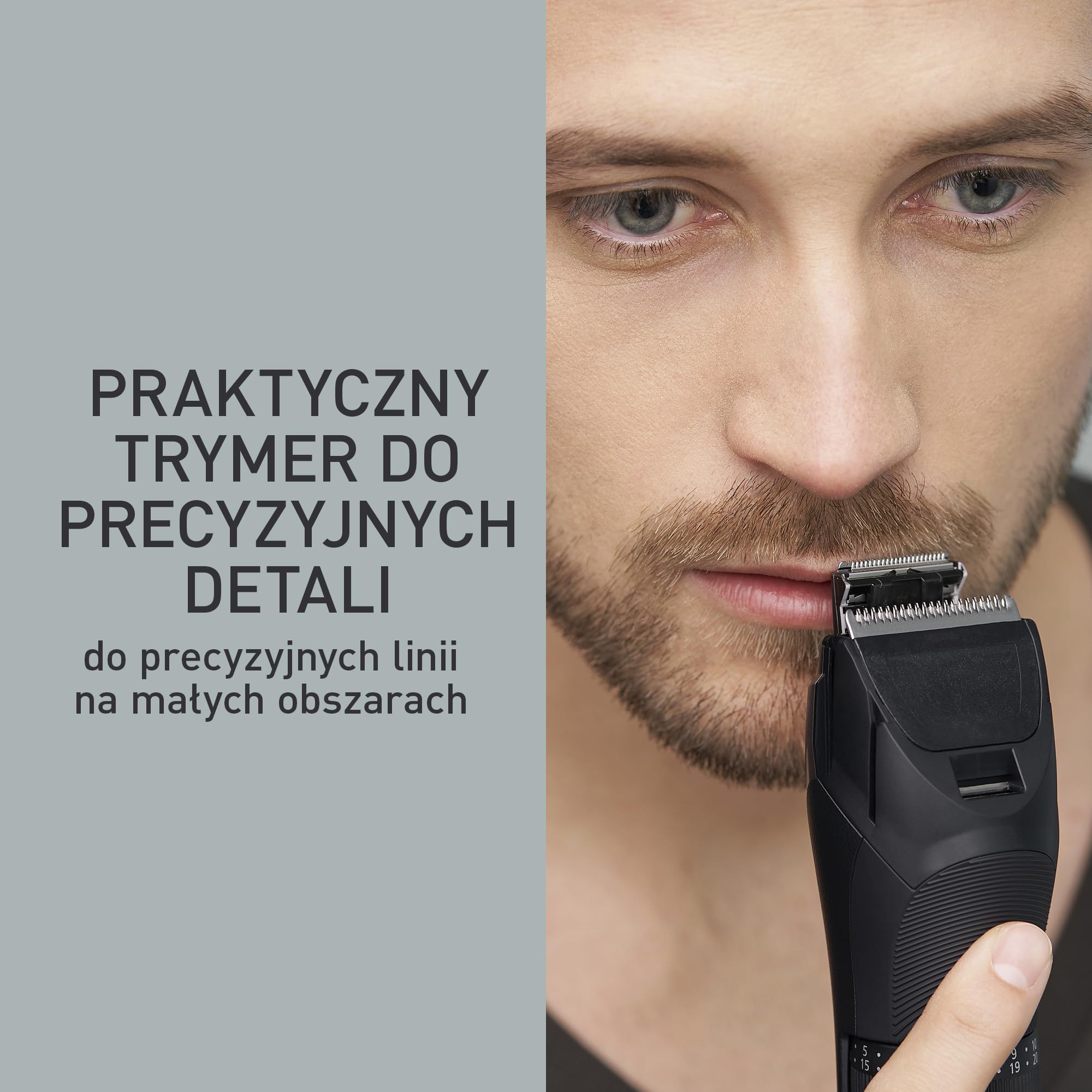 Panasonic ER-GB80 trymer do brody, 39 ustawień długości, 3 nasadki, 50minut pracy, Japanese Blade Tech, szary