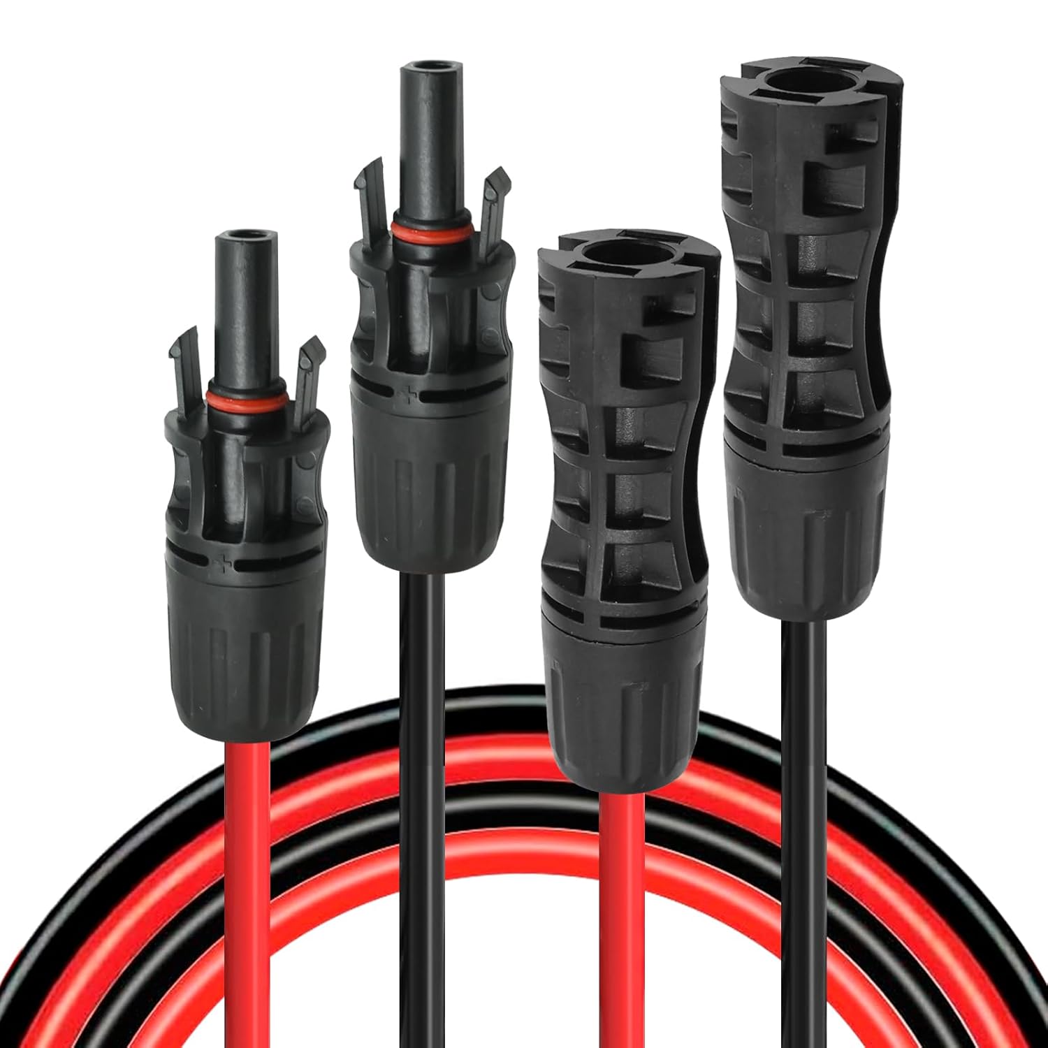 20FT 10AWG Solar Extension Cable with Female and Male Connector Solar Panel Wiring Wire Adapter for Solar Systems, Car, RVs, and Boats, 20FT Red + 20FT Black