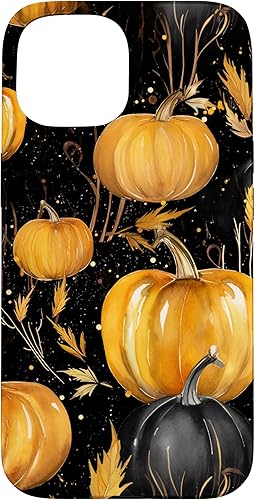 Miniatura 10 de Carcasa estética para iPhone 12 Pro Max con diseño de calabazas y hojas de otoño