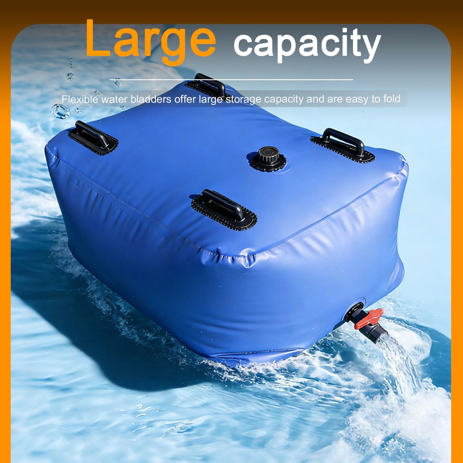 Wassersack mit Wasserhahn Faltbarer Wasserkanister Verstärktes PVC-Material Geeignet für Den Transport und Die Aufbewahrung von Wasser