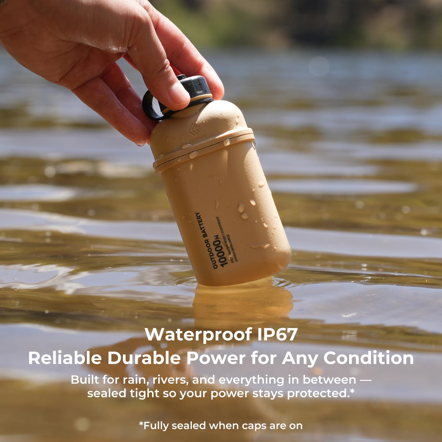 ELECOM NESTOUT 10000mAh Rugged Outdoor Power Bank, IP67 Waterproof, 20W