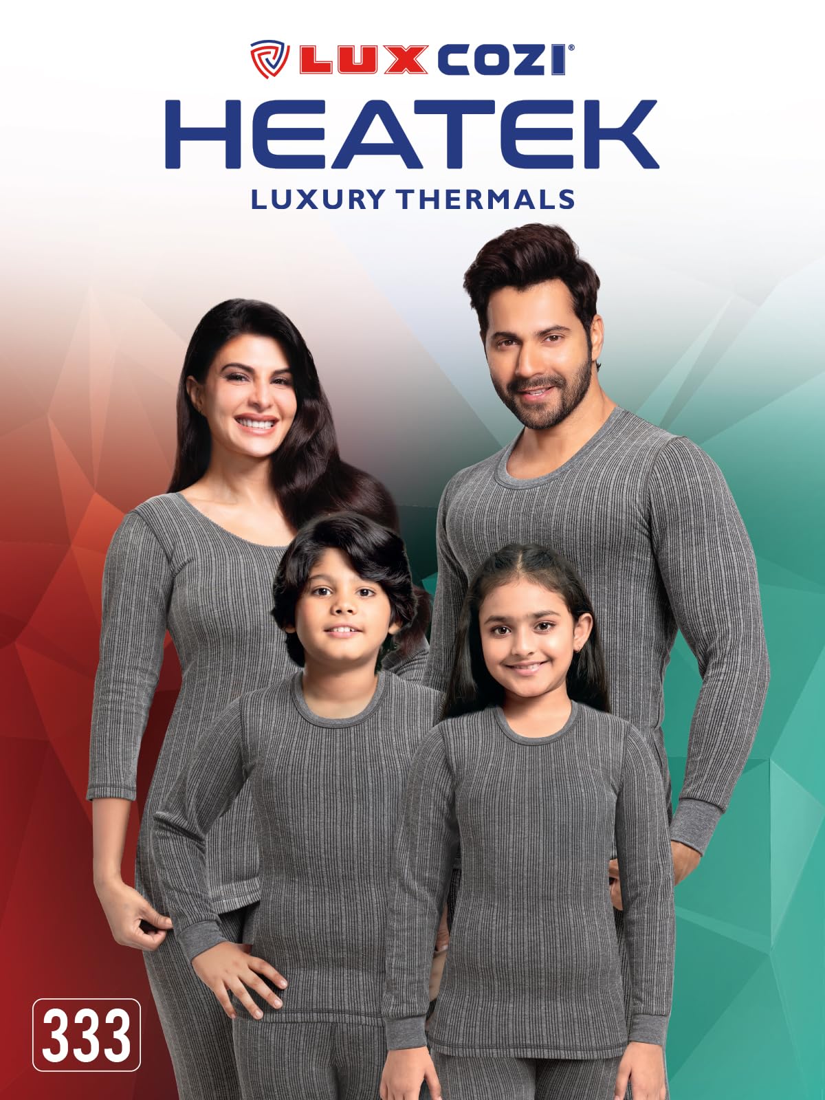 Lux Cozi HEATEK Girl's Round Neck Full Sleeves Thermal Set_HEATEK_333_Girls_FSO_TRO_CM_70_Set Charcoal Melange 1