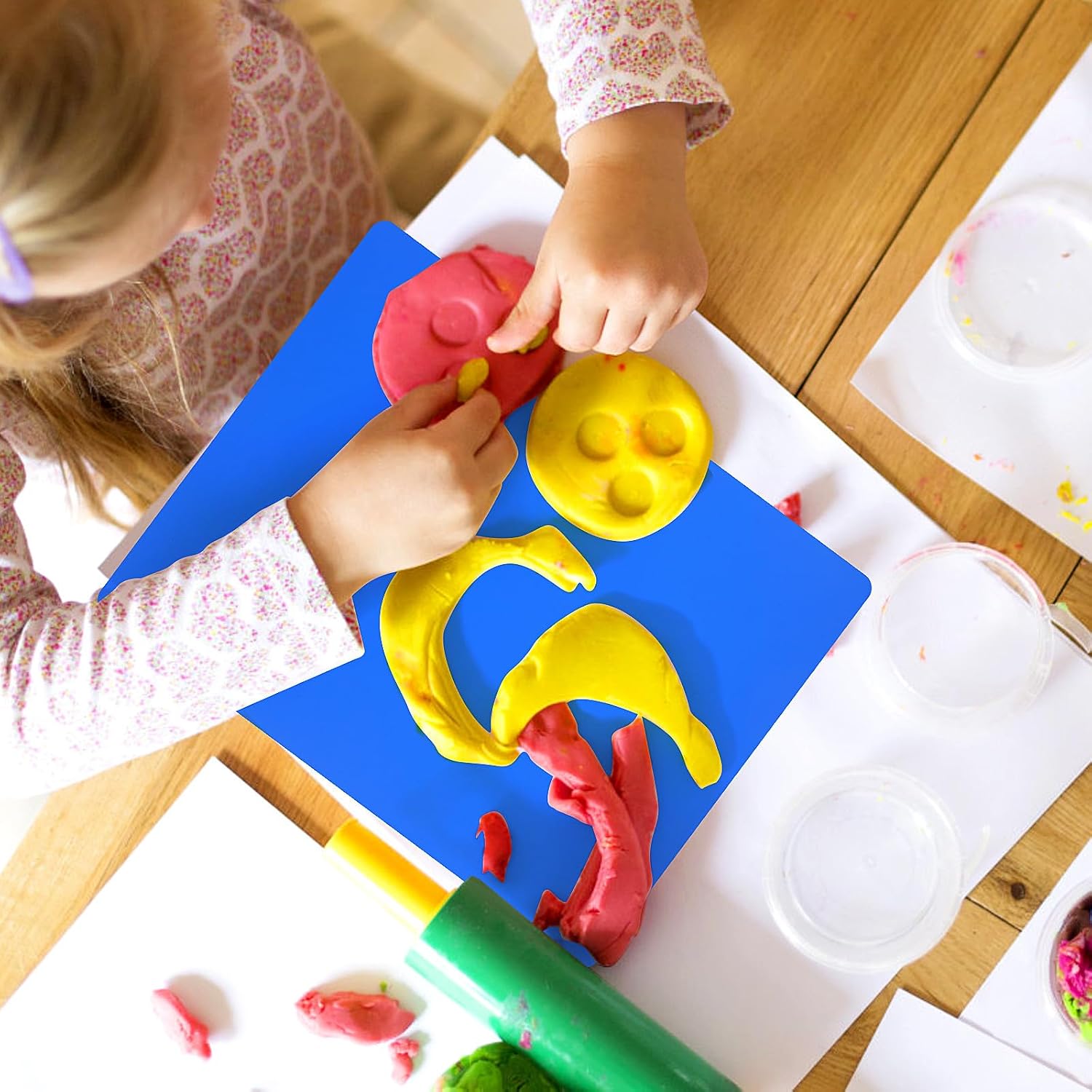 4pcs Colorful Plastic Clay Board for Handmade Art and Dough Play