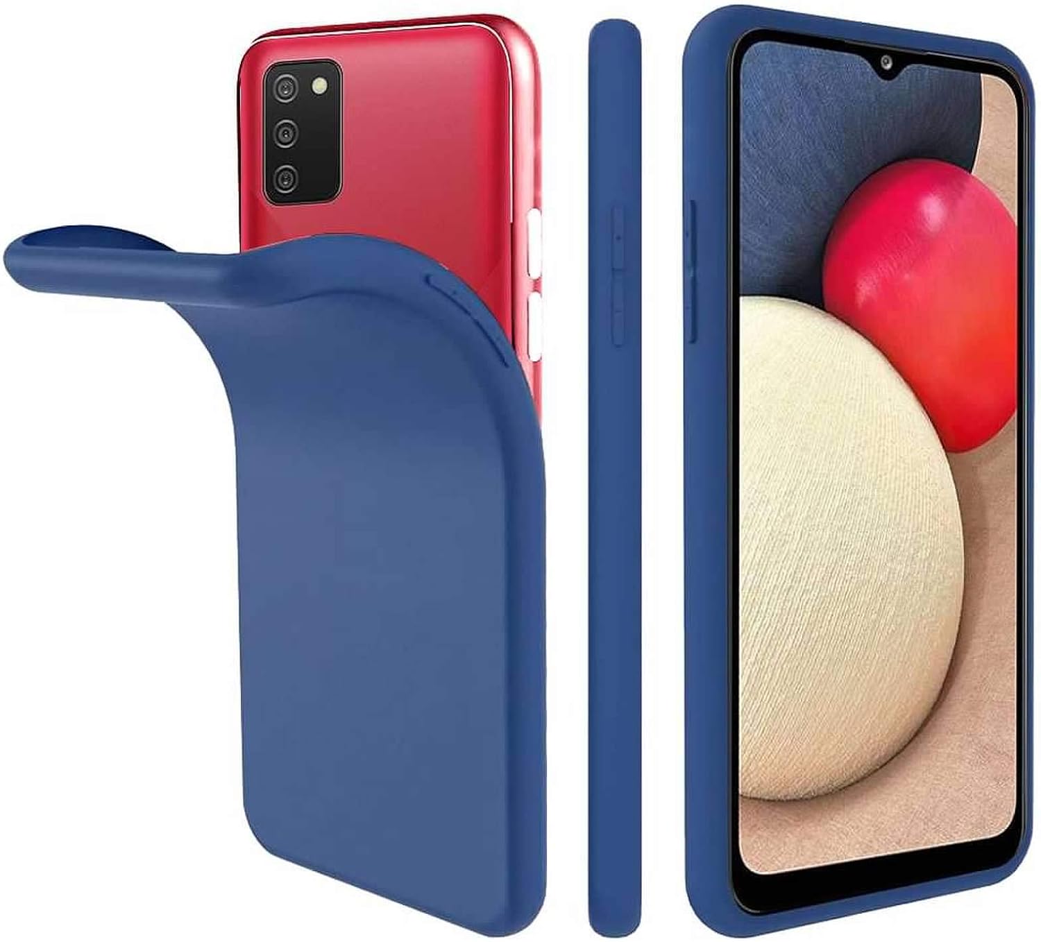 (8 Pack) for Samsung Galaxy A03S Case, for Samsung Galaxy A02S Case, Soft Silicone Bumper Shockproof Phone Case Cover for Samsung A02S,Red, Light Pink, Yellow, deep Pink,Sky Blue,Purple,Blue, Black