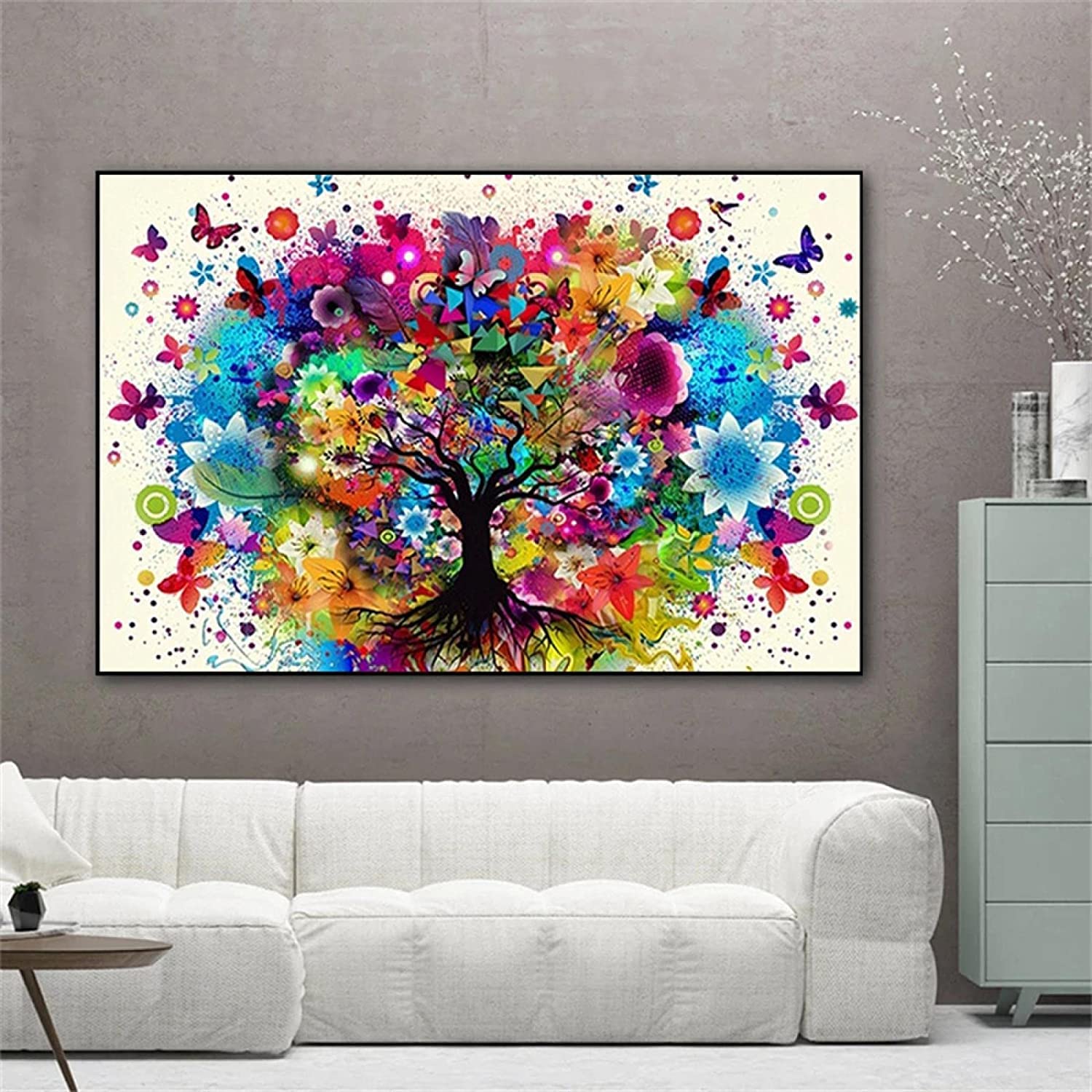 ShengDexin Leinwand Bild 120x30cm - Baum Des Lebens Wandbild Ohne Rahmen