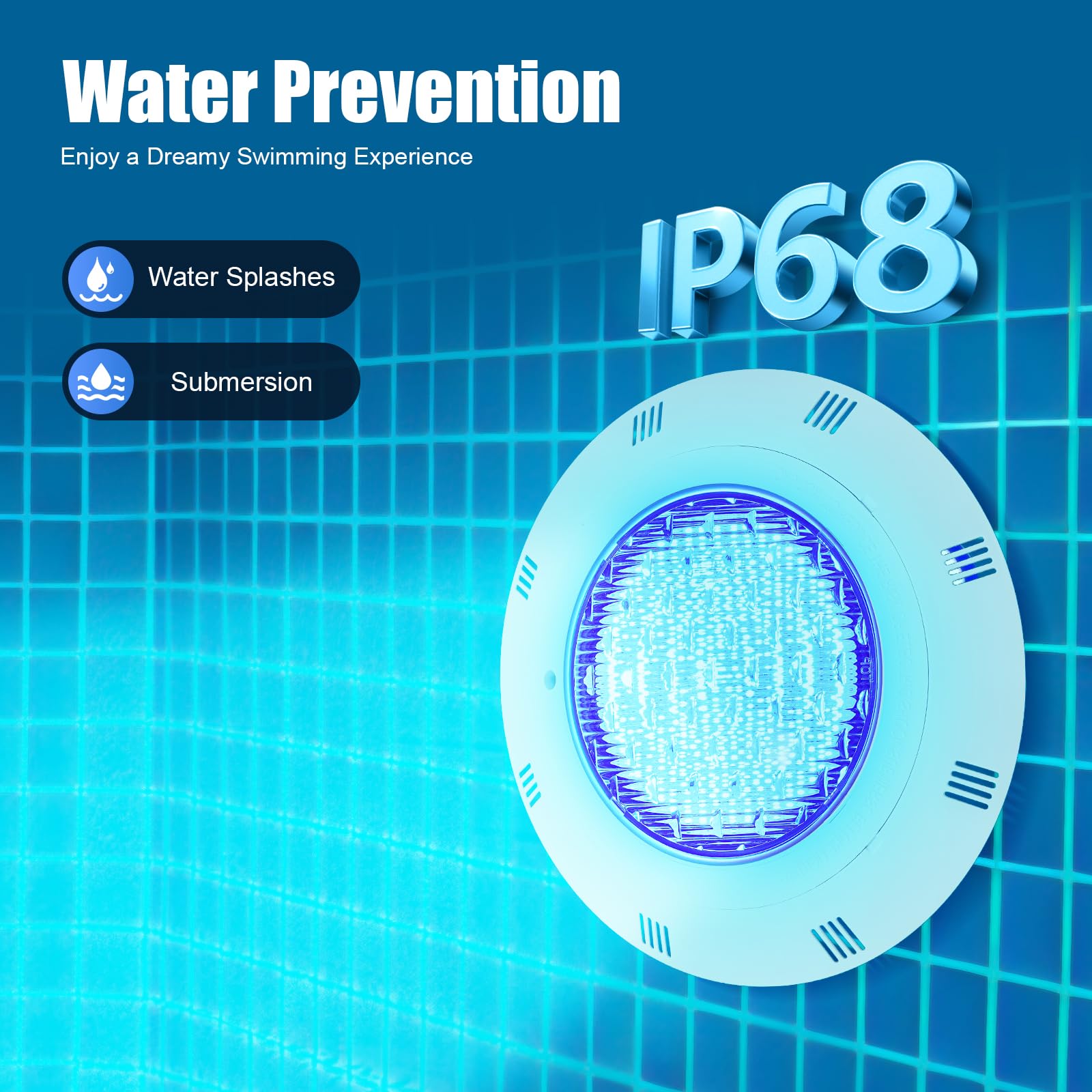 Illuminazione per piscina, luce LED subacquea per piscina RGB con telecomando, IP68, impermeabile, dimmerabile, luce subacquea per piscine, parchi acquatici e piscina