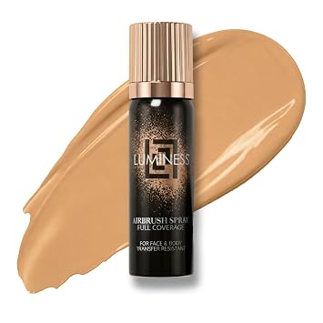 LUMINESS Transfer Resistant Airbrush Body Coverage - Tattoo Cover Up Makeup Waterproof Full Coverage Foundation for Leg and Body, Bronzer & Tattoo Concealer, 18-Hour Wear, 1 fl oz