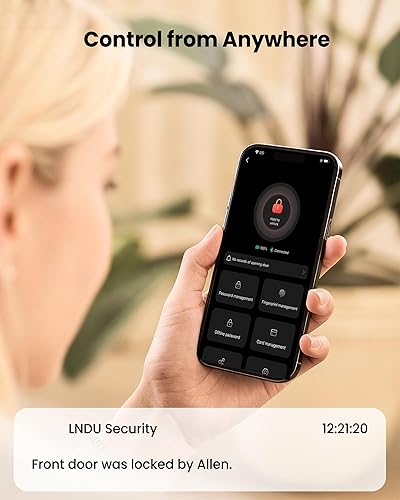 Miniatura 6 de Cerradura inteligente para puerta delantera HK01 Apple Home ecosistema huella digital cerradura de puerta sin llave, compatible con Apple Home,