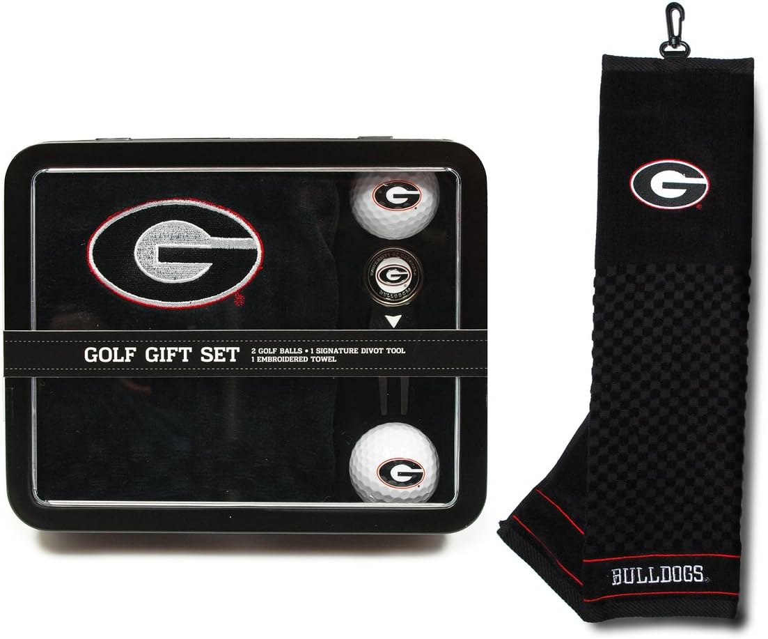Team Golf NCAA Gift Set Embroidered Golf Towel, 2 Golf Balls, & Divot Tool with Removable Double-Sided Magnetic Ball Marker