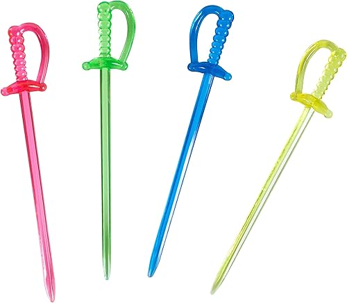 Miniatura 2 de Jacent Palillos de cóctel de espada de plástico multicolor, 40 unidades por paquete, 1 paquete