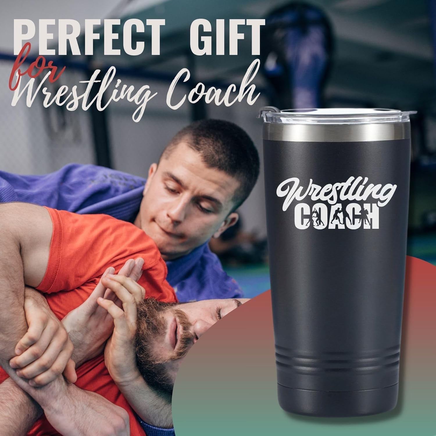 Onebttl Wrestling Gifts for Men, Wrestling Coach, Appreciation Gift for Coaches, Juegos de Lucha libre, 20oz Stainless Steel Tumbler, Black - Image 3