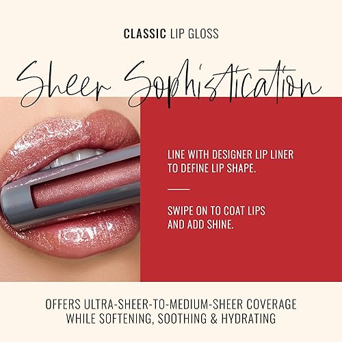 Miniatura 3 de Runway Rogue Brillo de labios clásico, brillo labial hidratante de rosa dorada semitransparente, 'Chameleon'