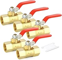 Vista 16 de GASHER 1 pieza Válvula de bola mini de latón de 1/2 pulgada, válvula de cierre, rosca NPT de 1/2 pulgada macho x hembra para accesorios de tubería