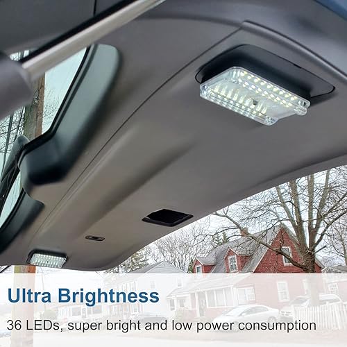 Miniatura 2 de Linkhood Paquete de 2 lámparas de luz interior de techo de techo DC 12V 36 LED para coche, camión, vehículo, cúpula de techo, luz blanca con