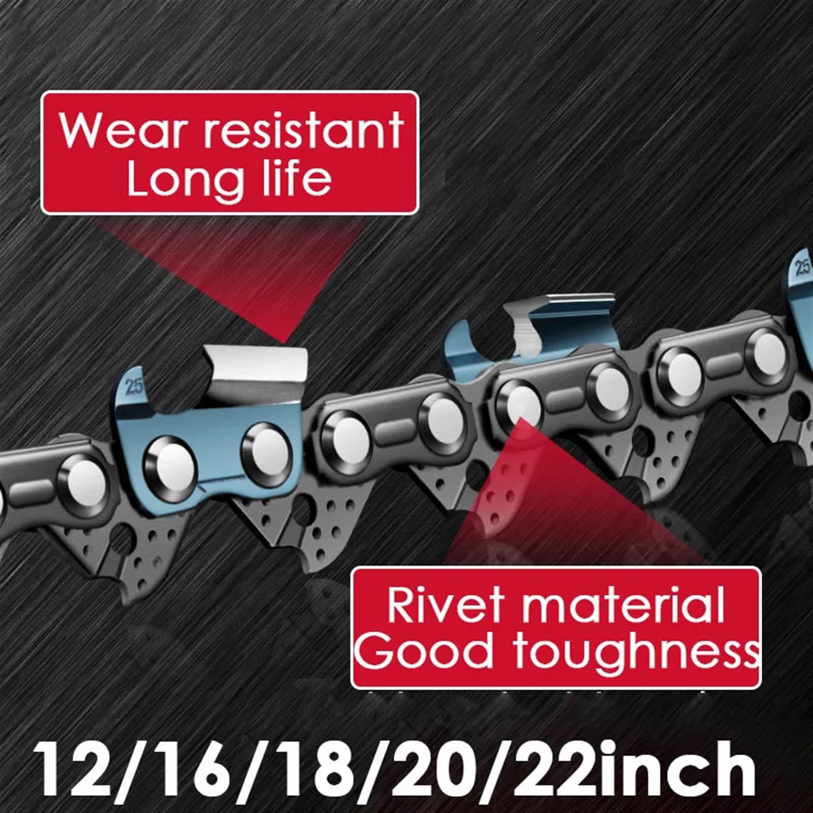 Accesorios para reparación de cadenas de sierra, Catena for motosega for motoseghe a benzina da 12-22 pollici(2pcs 22inch Chain)