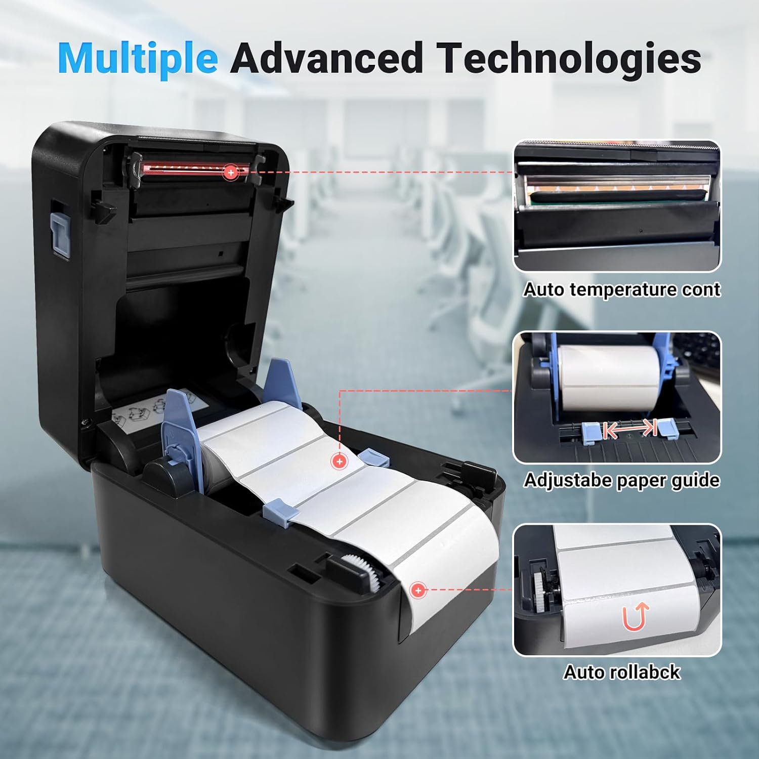 iDPRT Desktop Label Maker Bluetooth Thermal Shipping Label Printer for Parcel Shipping, Small Businesses, Offices, and Home, Sticker Printer Supports Amazon, TikTok, Etsy, Shopify, USPS, etc